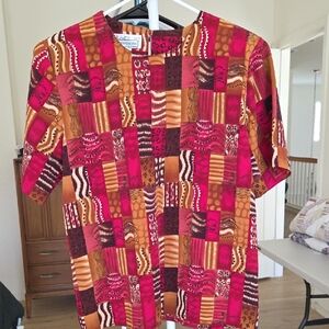 Impressions of California Vintage Patchwork Blouse Size Small